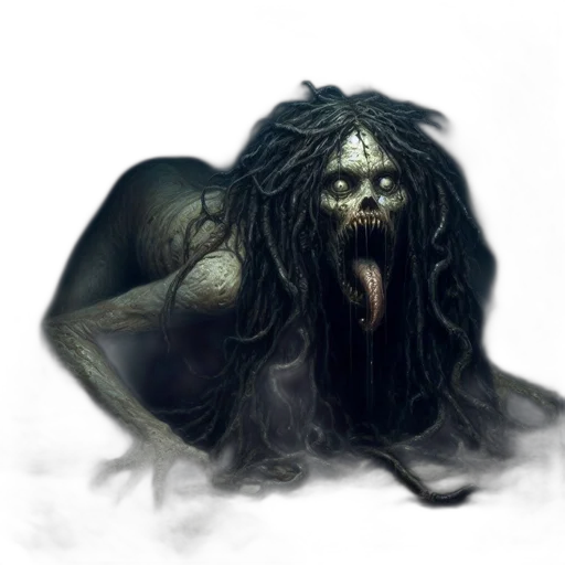 creature, mask, hair, face transparent PNG cut-out