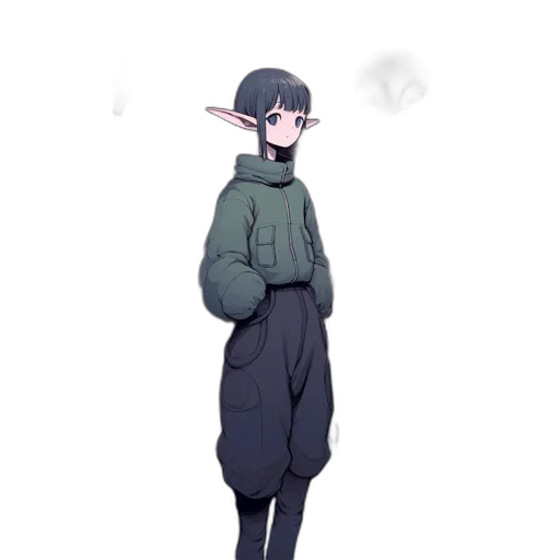 staff, jacket, creature, mask transparent PNG cut-out