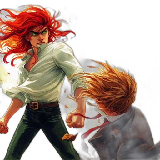comic book art, concept art, fantasy art, fire transparent PNG cut-out