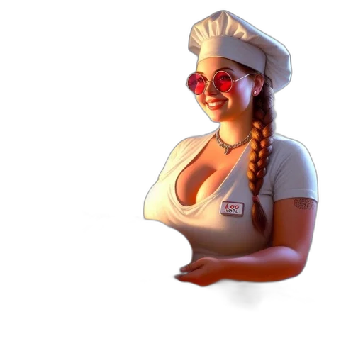 staff, food, face, hat transparent PNG cut-out