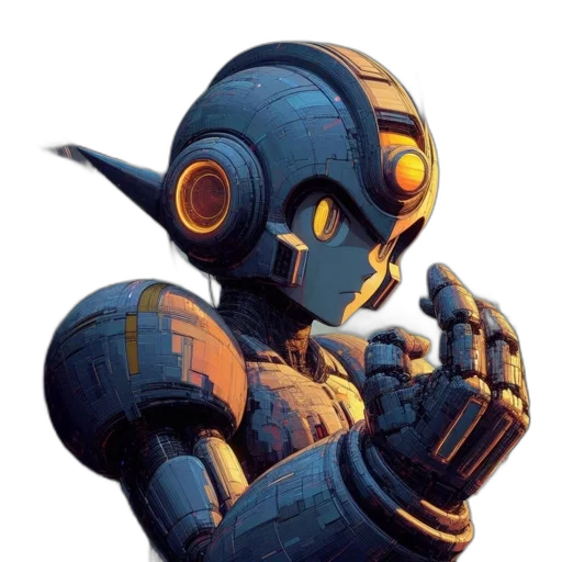 robot, weapon, pixel art, concept art transparent PNG cut-out