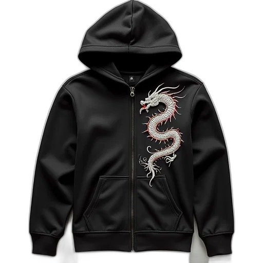 jacket, dragon, cyberpunk, 3d render transparent PNG cut-out