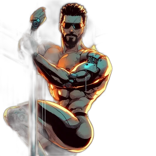 sword, robot, comic book art, concept art transparent PNG cut-out