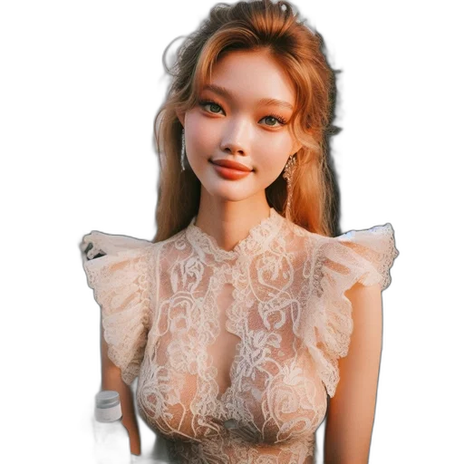 dress, jewelry, face, robot transparent PNG cut-out