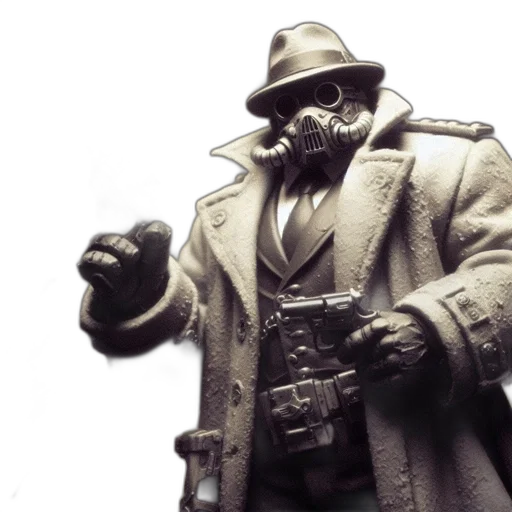 jacket, weapon, mask, concept art transparent PNG cut-out