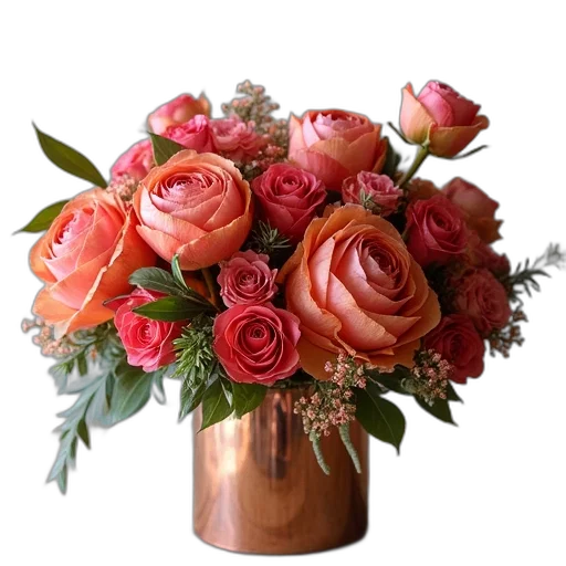 flower, photorealistic, earth tones, colorful transparent PNG cut-out