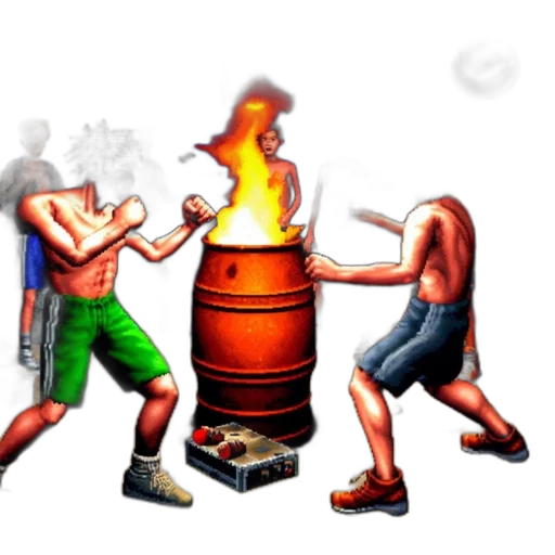 concept art, pixel art, 3d render, fire transparent PNG cut-out