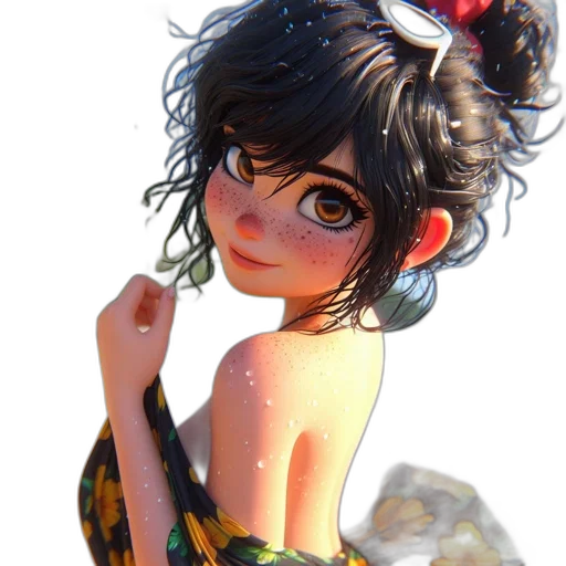 dress, staff, jewelry, flower transparent PNG cut-out
