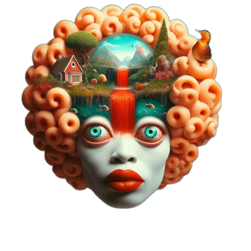 mask, crown, face, creature transparent PNG cut-out