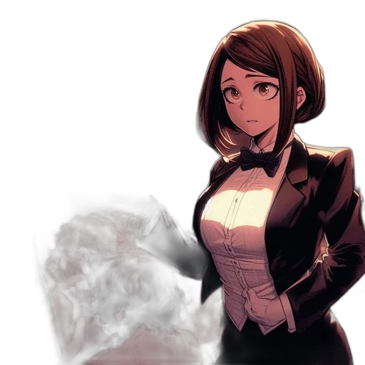 jacket, dress, staff, robot transparent PNG cut-out