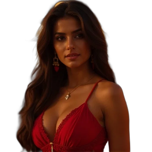 dress, jewelry, face, hair transparent PNG cut-out