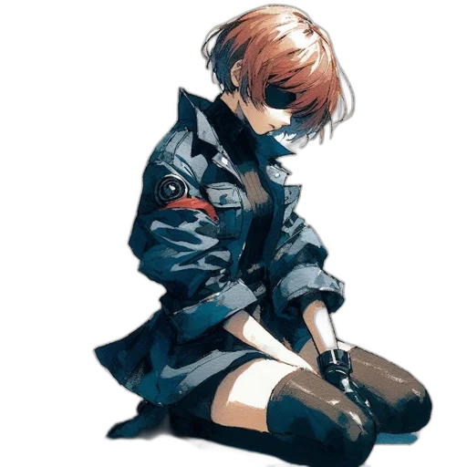 jacket, weapon, robot, staff transparent PNG cut-out