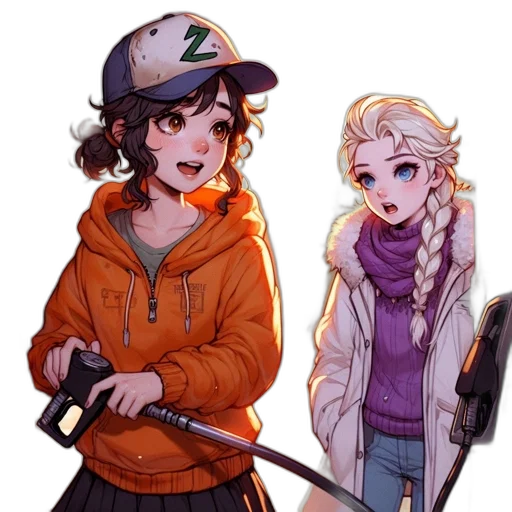 weapon, staff, jacket, hat transparent PNG cut-out