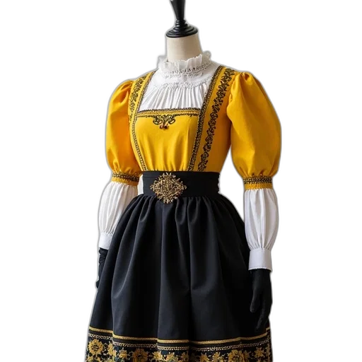 dress, traditional, norwegian, folk transparent PNG cut-out