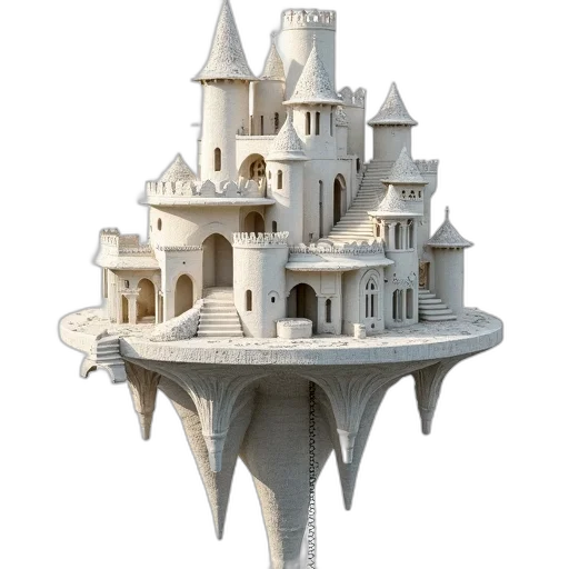 building, crown, 3d render, concept art transparent PNG cut-out