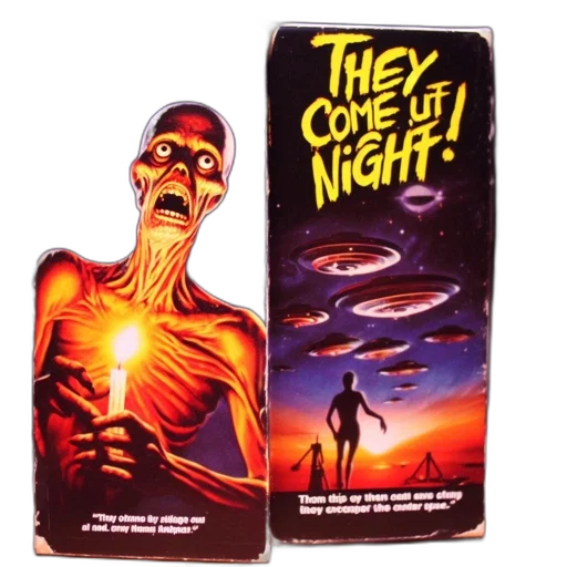 outer space, night, two, vhs transparent PNG cut-out