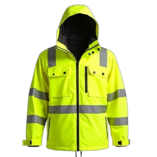 jacket, neon, bright, yellow transparent PNG cut-out