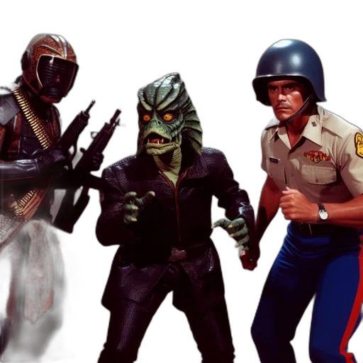 concept art, comic book art, outer space, three transparent PNG cut-out