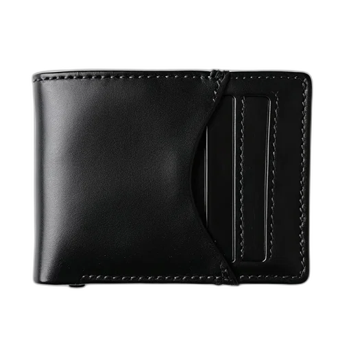 black, leather, wallet, visible transparent PNG cut-out