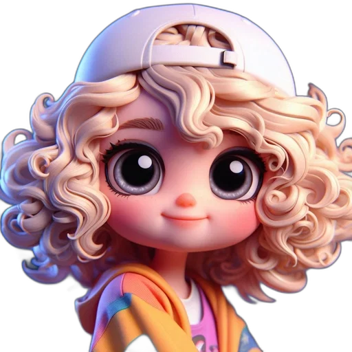 staff, face, cartoon, 3d render transparent PNG cut-out