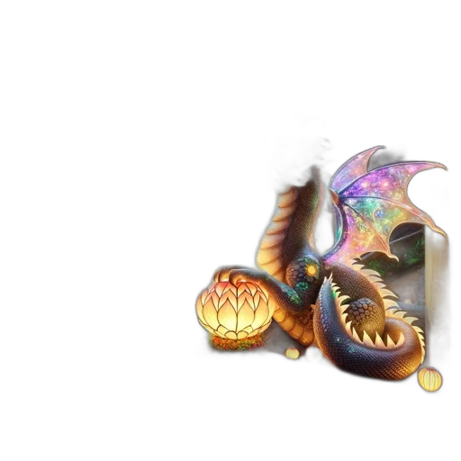 dragon, creature, weapon, staff transparent PNG cut-out
