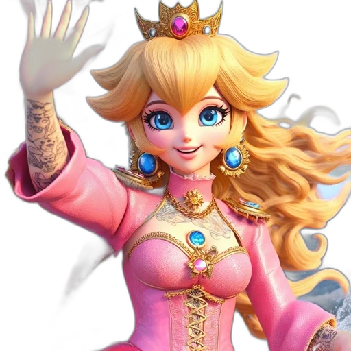 crown, dress, concept art, 3d render transparent PNG cut-out