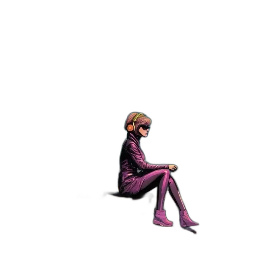 jacket, robot, staff, hair transparent PNG cut-out