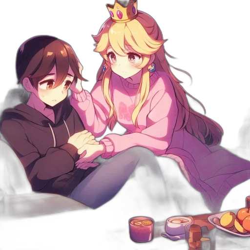 crown, pixel art, anime, watercolor transparent PNG cut-out