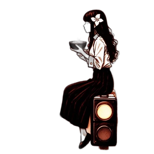 dress, robot, staff, concept art transparent PNG cut-out