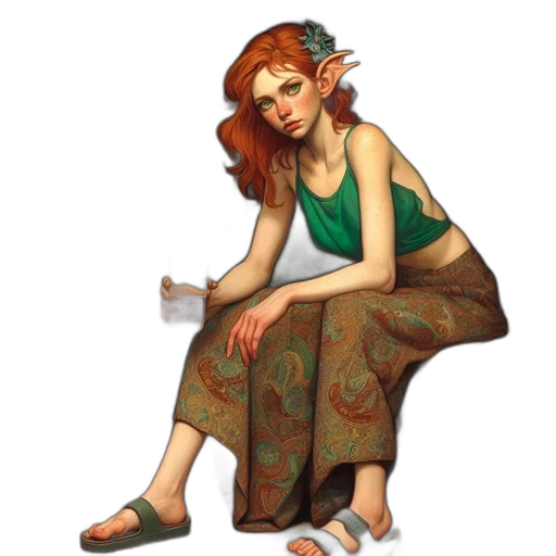 dress, staff, fantasy art, concept art transparent PNG cut-out