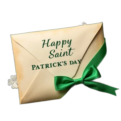 old, envelope, white, clovers transparent PNG cut-out