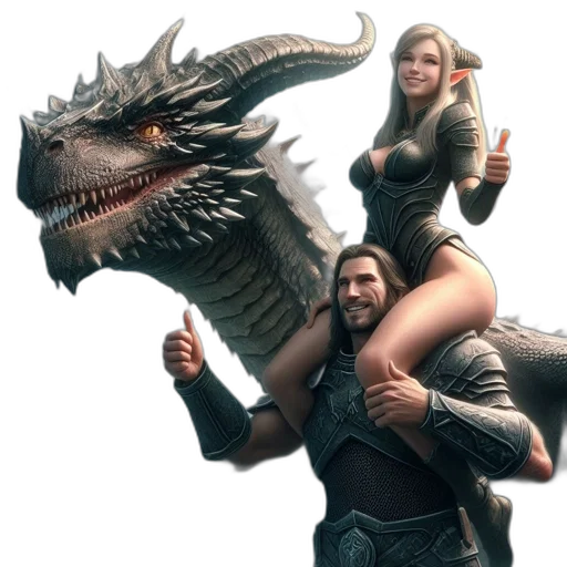 dragon, concept art, fantasy art, 3d render transparent PNG cut-out