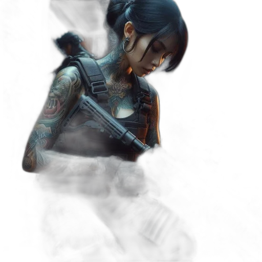 robot, weapon, mask, face transparent PNG cut-out