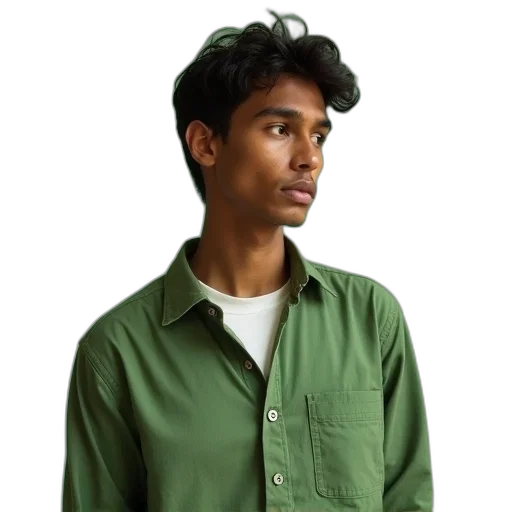 jacket, face, staff, hair transparent PNG cut-out