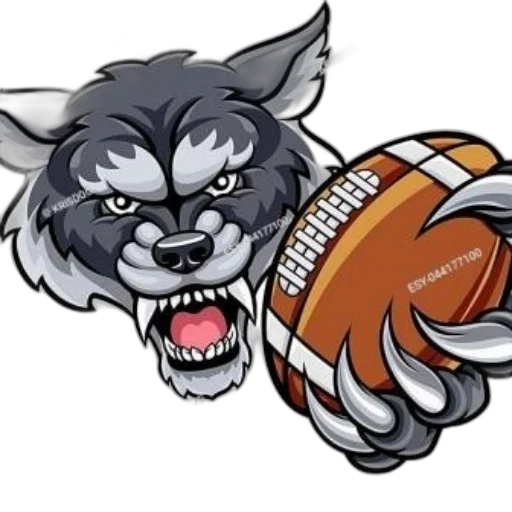 cartoon, fierce, wolf, mascot transparent PNG cut-out
