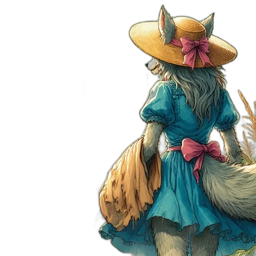 dress, hat, concept art, fantasy art transparent PNG cut-out
