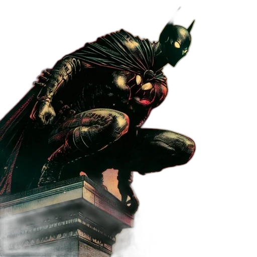 comic book art, concept art, batman, perches transparent PNG cut-out