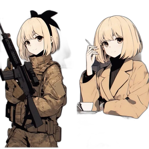 weapon, jacket, animal, staff transparent PNG cut-out
