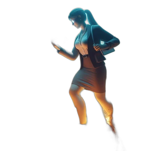 dress, jacket, robot, staff transparent PNG cut-out