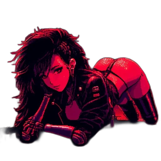 jacket, robot, weapon, hair transparent PNG cut-out