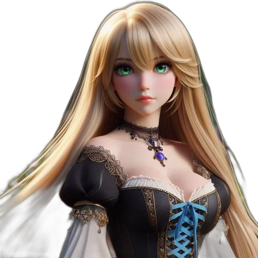 dress, fantasy art, 3d render, concept art transparent PNG cut-out