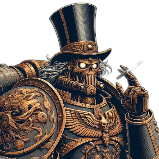 robot, crown, concept art, fantasy art transparent PNG cut-out