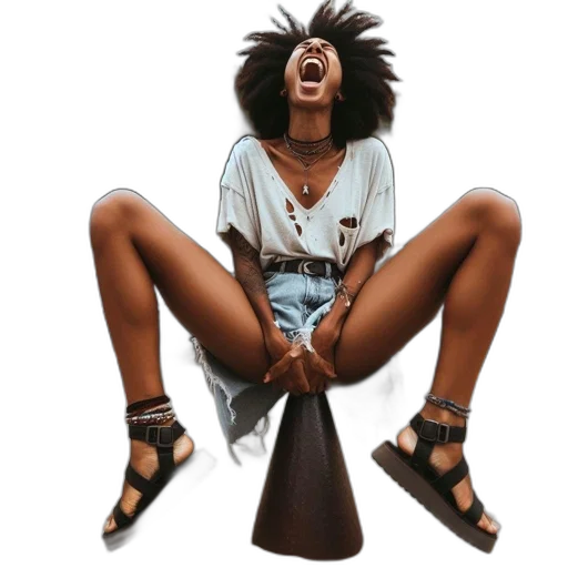 shoes, earth tones, woman, afro transparent PNG cut-out