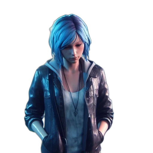 jacket, face, concept art, cyberpunk transparent PNG cut-out
