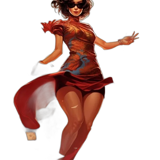 dress, comic book art, concept art, fantasy art transparent PNG cut-out