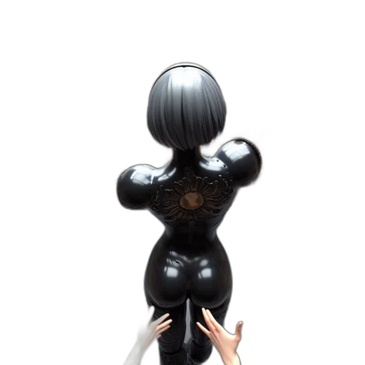 robot, dress, hair, weapon transparent PNG cut-out
