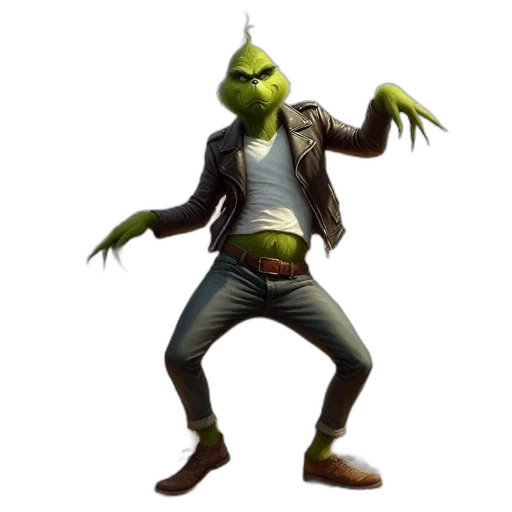 jacket, mask, creature, staff transparent PNG cut-out