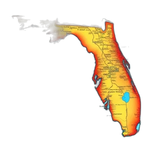 topographic, map, florida, created transparent PNG cut-out