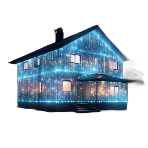 building, 3d render, two-story, house transparent PNG cut-out