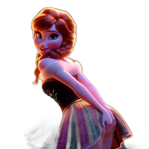 dress, crown, face, 3d render transparent PNG cut-out